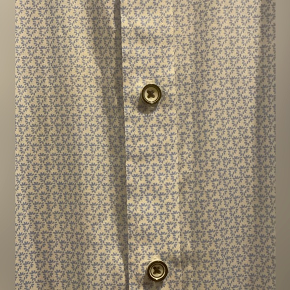 Beautiful Van Larsson blue monogram long sleeve dress shirt size M 15.5 32/33 - Picture 2 of 6